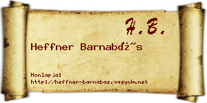 Heffner Barnabás névjegykártya